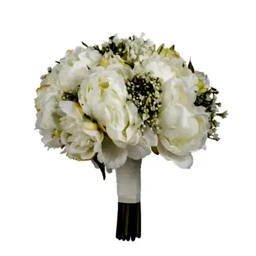 Cipsolu Şakayık Beyaz Gelin Buketi
