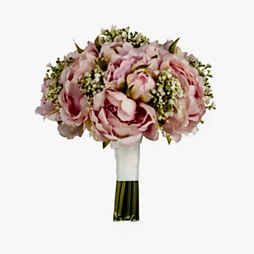 Cipsolu Şakayık Pembe Gelin Buketi