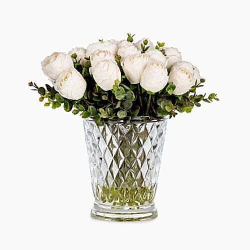 Jelli Mini Krem Gül Aranjman (24 CM)