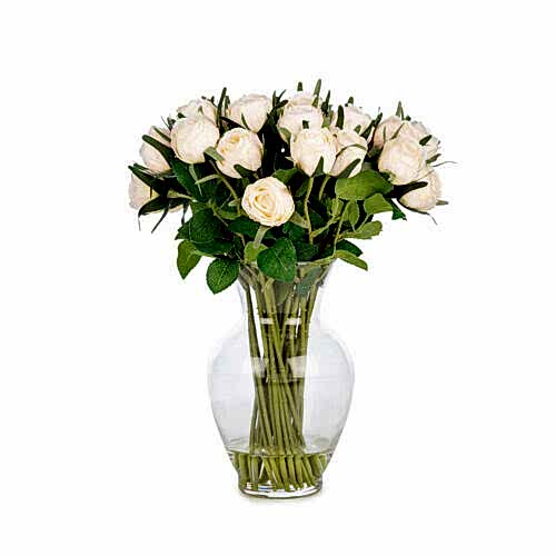 Jelli Mini Beyaz Gül Aranjman (30 CM)