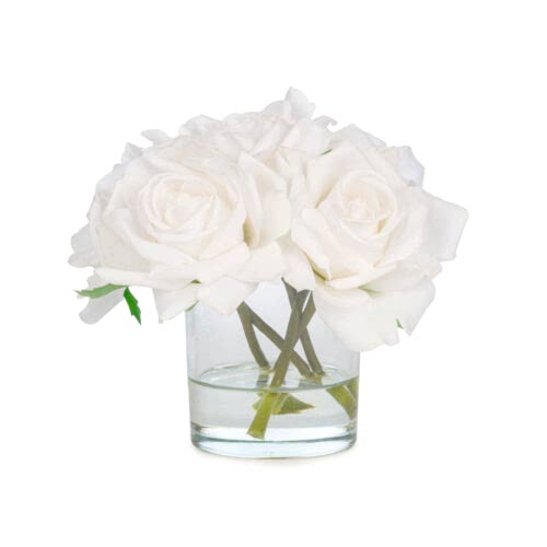 Jelli Islak Dokulu Beyaz Gül Aranjman (18 CM)
