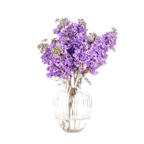 Jelli Cam Vazoda Islak Dokulu Leylak Aranjman (38 CM)