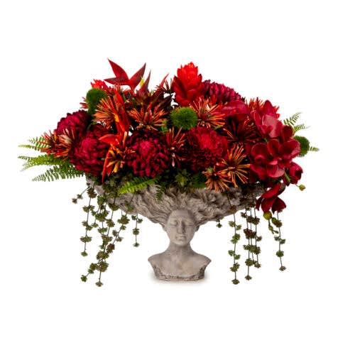 Vintage Büst Karışık Sukkulent Aranjman (70 CM)