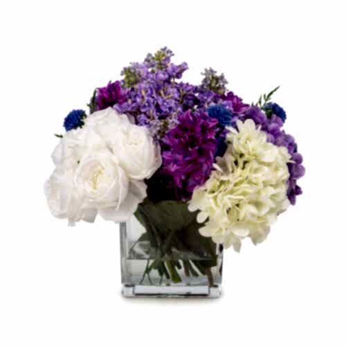 Jelli Cam Vazoda Islak Dokulu Karışık Aranjman (30 CM)