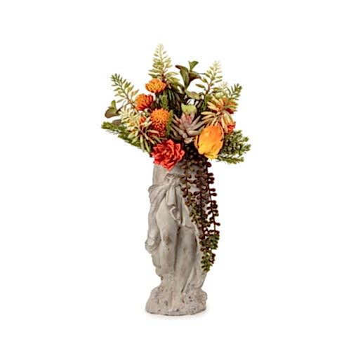 Vintage Büst Sukkulent Karışık Aranjman (48 CM)