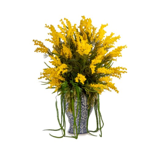 Bleu Blanc Vazo Mimoza Aranjman (90 CM)