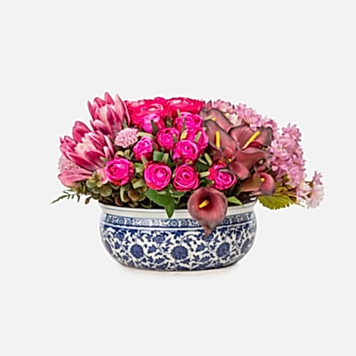 Bleu Blanc Eren gül Gala Karışık Aranjman (20 CM)