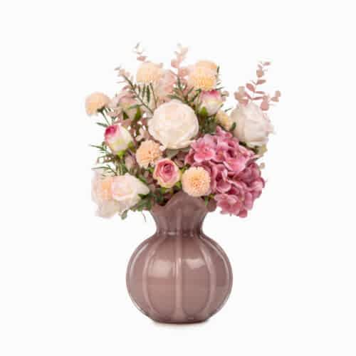 Cam Vazo Güllü Ortanca Karışık Aranjman (45 CM)