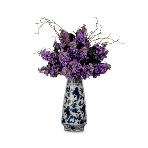 Bleu Blanc Islak Dokulu Mor Leylak Aranjman (75 CM)