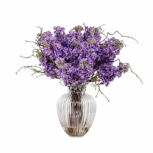 Cam Vazoda Jelli Islak Dokulu Leylak Aranjman (50 CM)