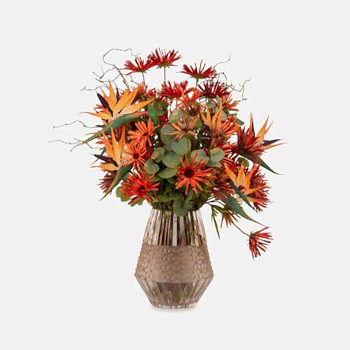 Jelli Cam Vazoda Ekinezyalı Starliçe Aranjman (60 CM)