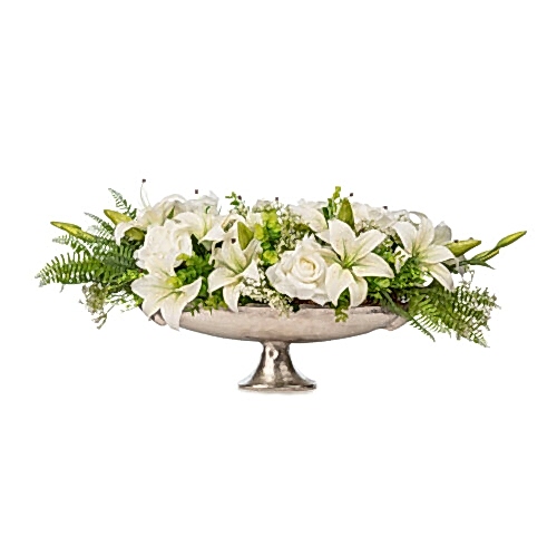 Metal Gondol Vazo Islak Dokulu Lilyum Aranjman (80 CM)