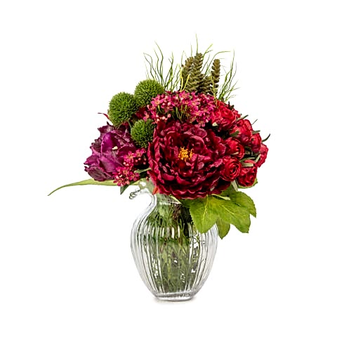 Cam Vazo Karışık Aranjman (37 CM)