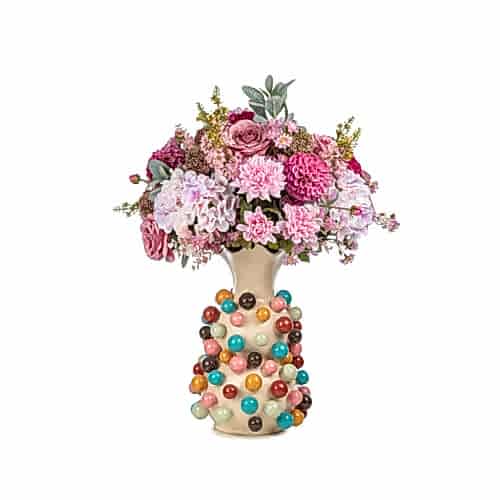 Party Color Seramik Vazo Karışık Aranjman (80 CM)