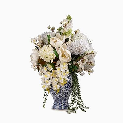 Bleu Blanc Vazoda Karışık Aranjman (75 CM)