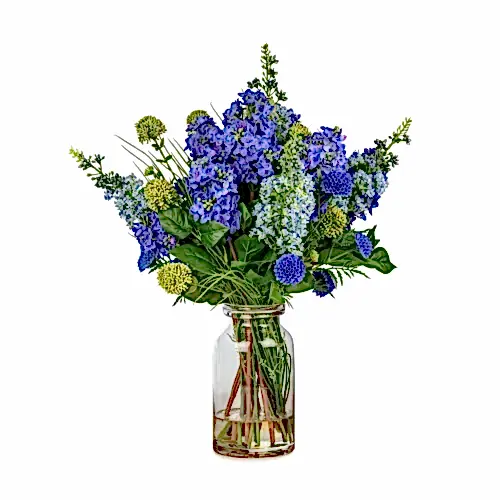 Cam Vazoda Islak Dokulu Jelli Leylak Aranjman (58 CM)